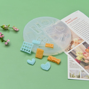 Macro view of silicone mold for DIY waffle and milk cookie shaped fondant crafting