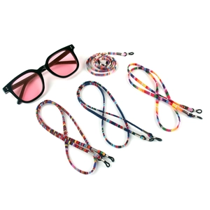 Bohemian style woven eyewear lanyards with metal buckles in four ethnic patterns