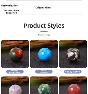 Polished 20mm natural stone spheres including bloodstone and turquoise for DIY crafts