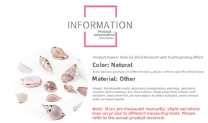 Detail of DIY natural shell pendants with gold plated edges for handmade jewelry making