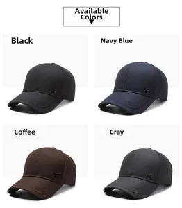 Detail view of men's baseball caps in four colors with a metallic JB side logo