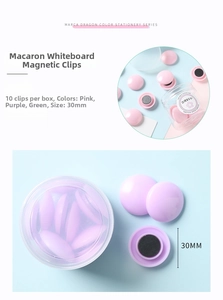 Gros plan sur un lot de 10 aimants ronds de 30mm aux couleurs macaron