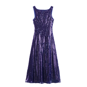 Abito Da Sera Con Paillettes Da Donna Senza Maniche Vestibilità Aderente Sexy Schiena Scoperta Vita Alta Elegante Formale Banchetto Festa Lungo