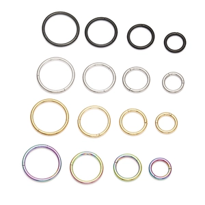 316L stainless steel seamless piercing rings in four colors and various sizes