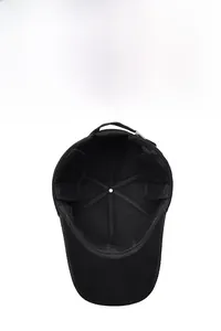 Detail of warm winter baseball cap featuring folding earflaps and thick fleece lining