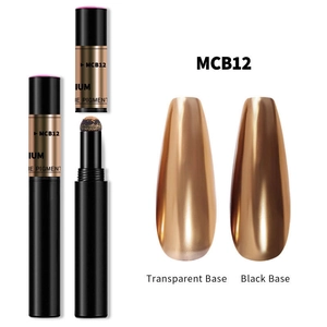 Nail magic cushion pen MCB12 showing rose gold mirror effect on black and clear bases