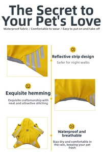 Détail de l'imperméable pour chien avec bandes réfléchissantes et coutures de précision