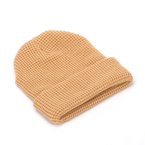 Beanie Hat Acrylic Waffle Knit Cuffed Solid Color Warm Winter Fall Fashion For Men Women Adult Unisex Minimalist