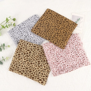 Lightweight leopard print chiffon scarves for women in multiple colors on lace background