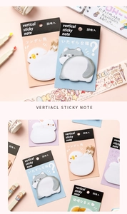 Macro shot of cute animal-shaped sticky notes featuring cats and dogs with 30 sheets