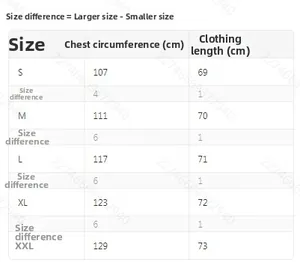 Tableau des tailles pour pull ample col en V avec imprimé lettres et mesures