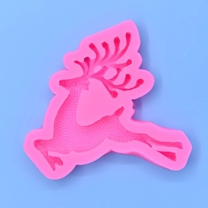 Pink reindeer silicone mold for DIY Christmas baking and handmade cake decoration