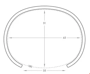 Detailed size guide for C-shaped open bracelet showing inner diameter and circumference