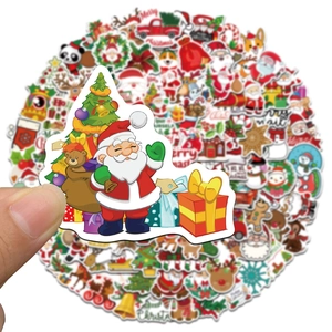 100pcs waterproof Christmas cartoon stickers set for luggage and laptop decoration