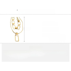 Size chart showing double-layer gold chain necklace dimensions and alloy material specs