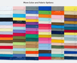 Detailed fabric color chart showing 103 diverse swatches for custom canvas tote bags
