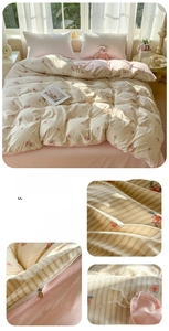 Detail of invisible zipper and interior ties on a warm floral duvet cover set