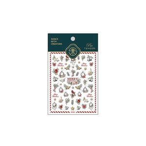 Christmas nail art sticker set KX303 featuring holly leaves and festive holiday patterns