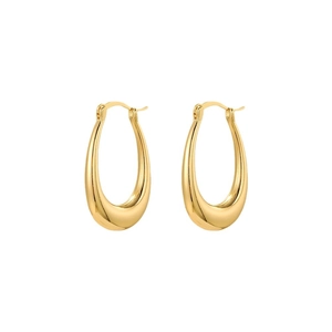 Polished 18k gold geometric U-shaped drop earrings for women with minimalist finish
