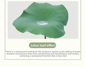Close-up of waterproof kitchen apron fabric showing lotus effect liquid resistance