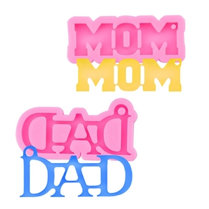 Silicone MOM and DAD alphabet molds for crystal resin and DIY keychain pendants