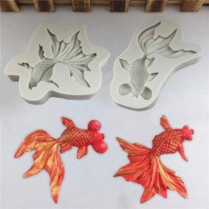 Koi Goldfish Shaped Silicone Mold For Fondant Cake Decoration DIY Resin Craft Chocolate Handmade Soap 3D Fish Shape Baking Tool