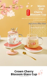 Detail of 450ml cherry blossom glass with crown lid and electric constant heating base