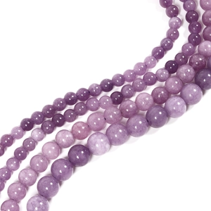 Natural purple lepidolite round beads for DIY jewelry making in multiple sizes