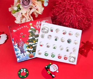 Detailed view of Christmas advent calendar with 24 DIY beads and holiday charms
