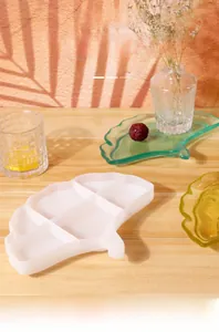 Stampo in silicone a foglia di ginkgo per vassoi in resina fai-da-te con scomparti interni