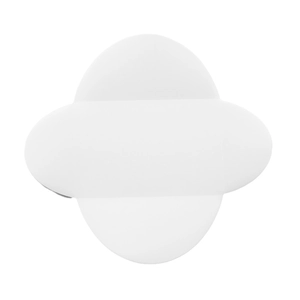 White petal-shaped wedding invitation envelope with a smooth matte texture on white background
