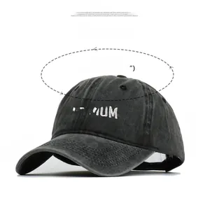 Detailed size chart for the black washed cotton DOG MOM embroidered baseball cap