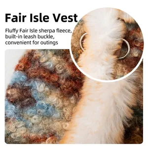 Fair Isle Haustierweste aus Bouclé-Stoff mit Metall-D-Ring für die Leinenbefestigung