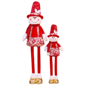 Lot de bonshommes de neige de Noël avec chapeaux à paillettes et jambes télescopiques