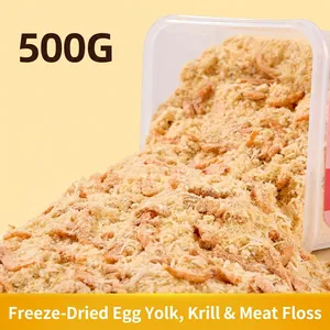 500g bulk bucket of chicken, egg yolk and krill freeze-dried cat treats powder
