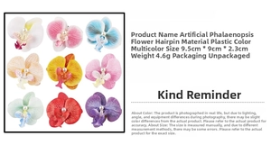 Detailed view of large artificial orchid flower hair clip showing plastic material and size