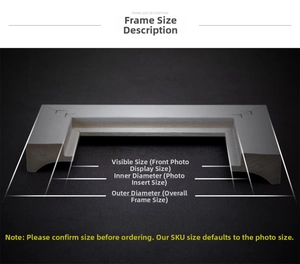 Detailed cross-section view of the minimalist photo frame showing thickness and structure