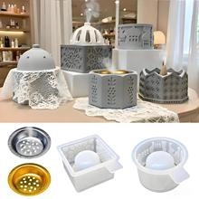 DIY silicone mold set for resin phone stands and incense burners with metal mesh filters