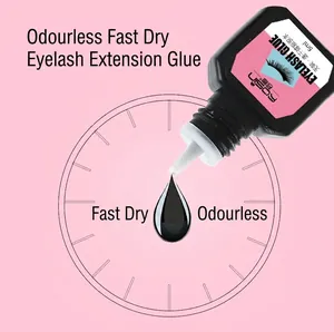 5ml odorless fast-drying eyelash extension glue in black bottle with pink label