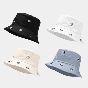 Chapeau Bob Broderie Football Coton Protection Solaire Extérieur Fan Sport Décontracté Pour Hommes Femmes