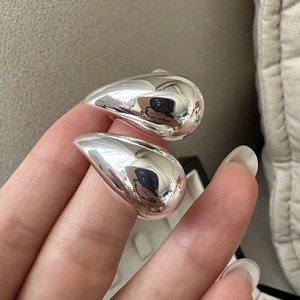 S925 Sterling Silver Teardrop Stud Earrings For Women Minimalist High Polished Water Drop Geometric Fashion Jewelry Gift