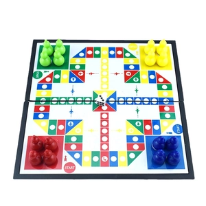Magnetic Board Game Foldable Portable Travel Educational Toy Plastic Material Ludo Chinese Chess Checkers