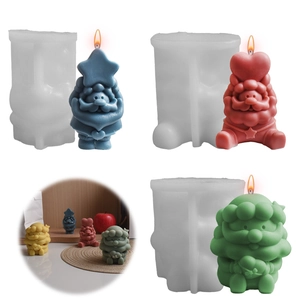 Kerst Kerstman Siliconen Mal Ster Hart Vorm Voor DIY Aromatherapie Kaars Gips Handwerk Handgemaakt Flexibel