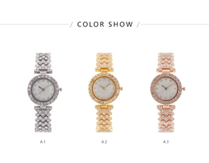 Elegant ladies diamond watches in silver, gold, and rose gold with rhinestone bands