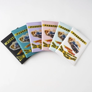 Racing style passport protective cover with multi-color options, durable PU leather material.