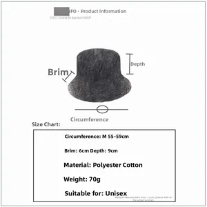 Größentabelle für Paisley-Anglerhut mit M 55-59 cm Umfang und 6 cm breiter Krempe