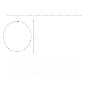 Detailed specifications for the 117cm iron beaded necklace showing weight and size data