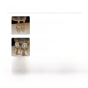 Detailed technical specifications for Bohemian crystal tassel earrings with dimensions