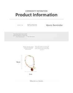 Dimensions du collier bohème avec pendentif en oeil de tigre et charme d'hirondelle