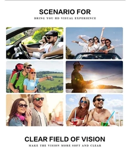 Sunglasses for driving, hiking and beach activities showing high definition vision lenses